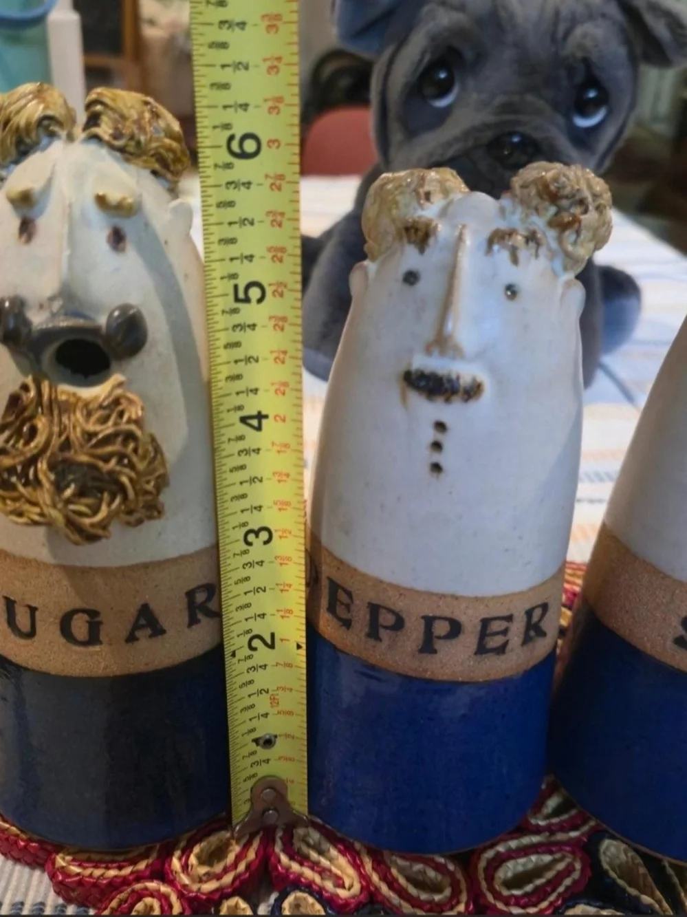 Vintage, Endleman,Ceramic Pepper Shaker - Blue & Cream Novelty